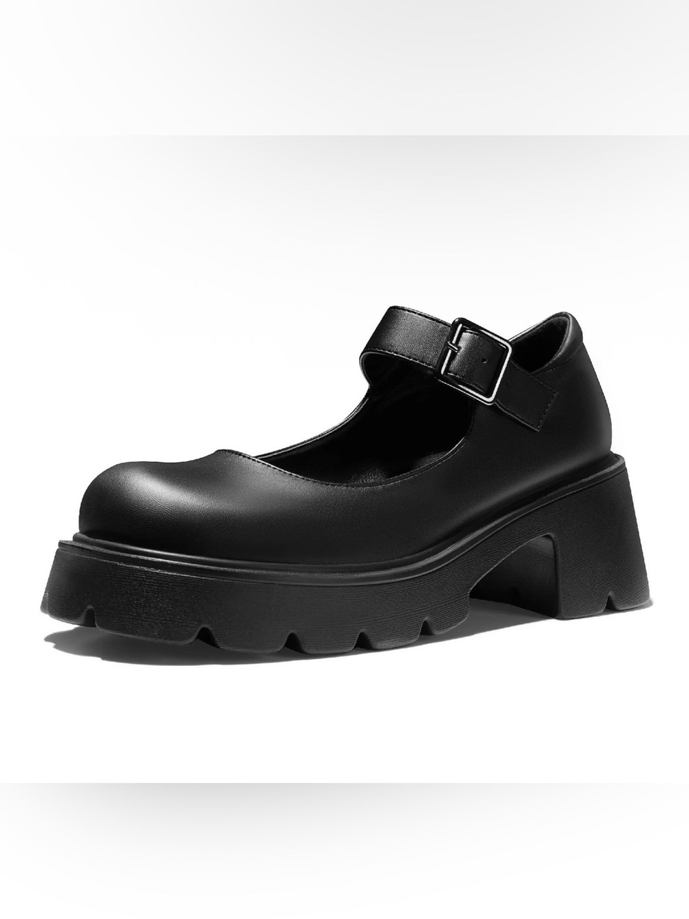 19S NEW Black Mary Jane Platform Shoe with Buckle Strap